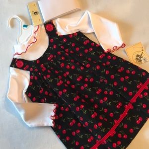 SOLD XP NEW pinafore 3 pc set! HTF cherries ❤️ 🍒